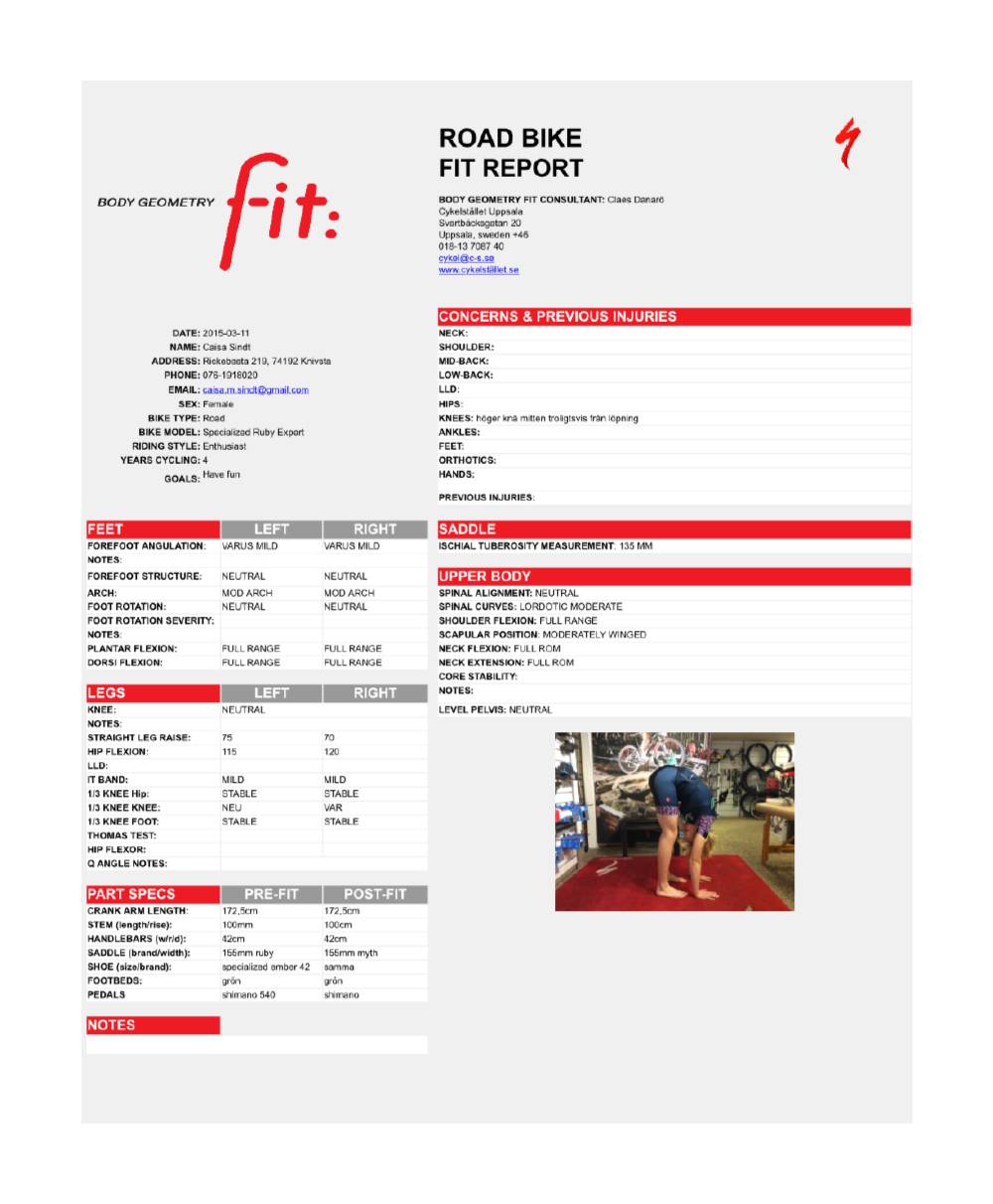 BG fit report